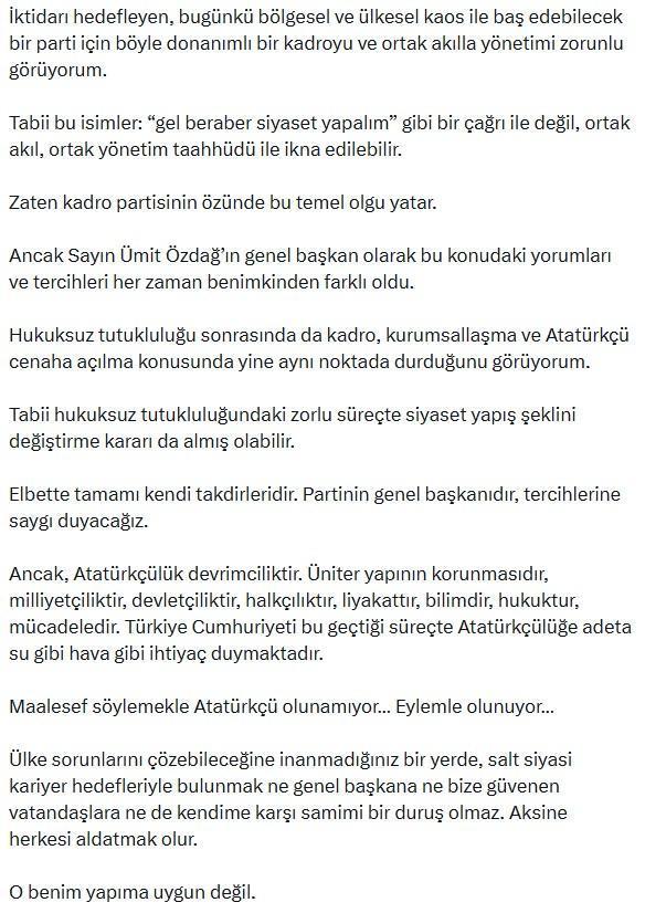 Zafer Partisi'nde 'CHP' krizi! Genel Başkan Yardımcısı istifa etti