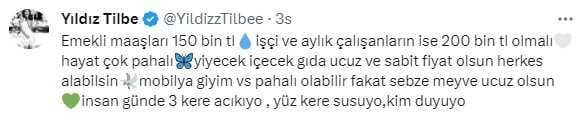 'Emekli maaşı 150 bin TL olsun' diyen Yıldız Tilbe, isteklerini bir bir sıraladı