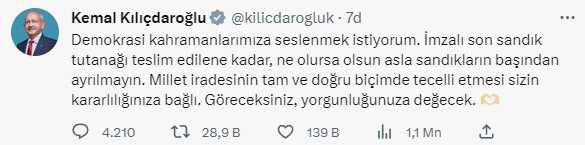 Kılıçdaroğlu: Ne olursa olsun asla sandıkların başından ayrılmayın