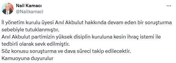 Antalya CHP İl Başkan yardımcısı Anıl Akbulut tutuklandı
