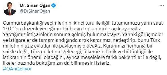 Sinan Oğan kimi desteklediğini açıkladı mı? SON DAKİKA! Sinan Oğan kime destek veriyor? Sinan Oğan açıklaması nedir?