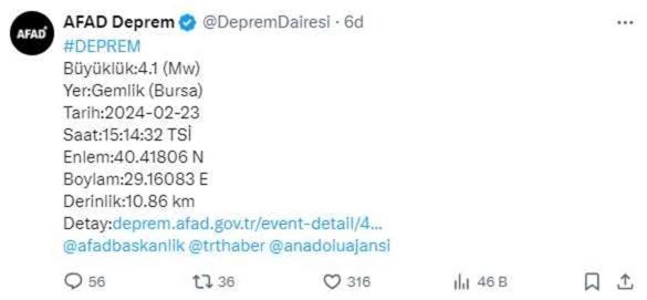 Bursa'da 4.1 büyüklüğünde deprem! Sarsıntı İstanbul ve çevre illerde de hissedildi