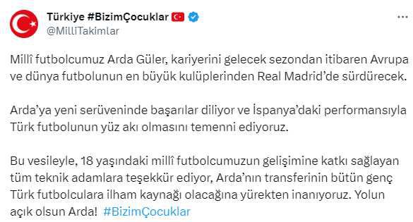 Milli Takım'ın Arda paylaşımı ortalığı karıştırdı! Fenerbahçe'nin yaptığı 'düzeltme'ye yanıt Gençlerbirliği'nden geldi