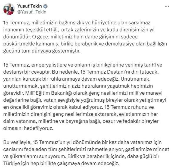 Siyasilerden 15 Temmuz mesajları: Darbeler dönemi bir daha açılmamak üzere kapanmıştır