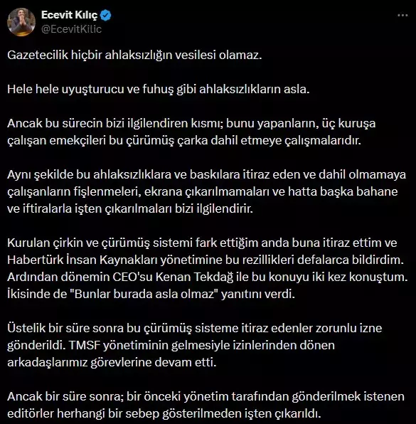 Habertürk çalışanı bir bir anlattı: Çürümüş sisteme itiraz edenler zorunlu izne gönderildi