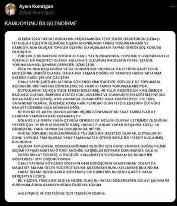 Aysın Komitgan FETÖ hakkında ne dedi? (VİDEO)