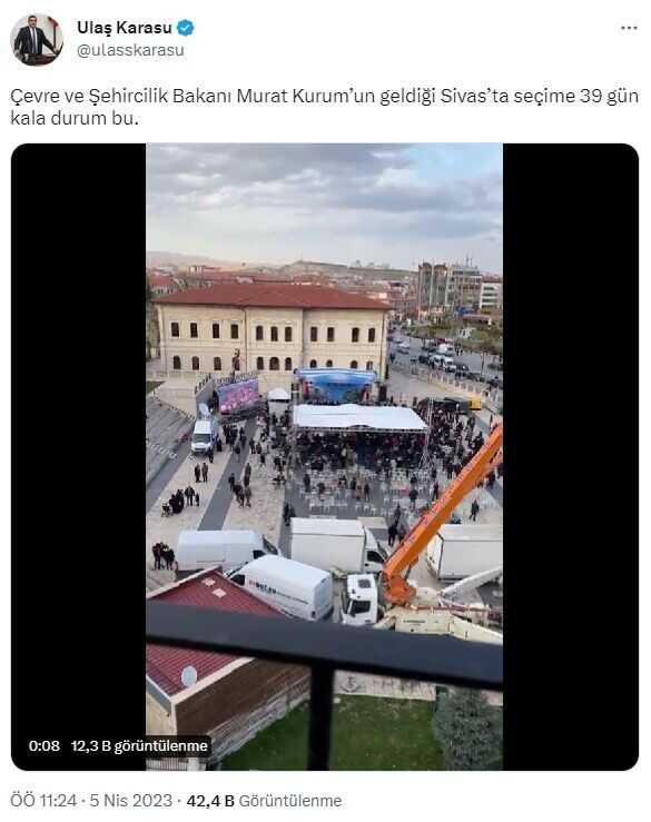 Bakan Kurum Sivas'ta konuşurken, alan neredeyse boş kaldı! CHP'li vekilden olay yorum
