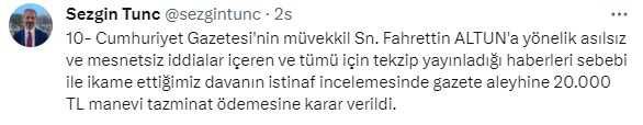 CHP'li Özgür Özel, Fahrettin Altun hakkındaki iddiaları nedeniyle tazminat ödeyecek