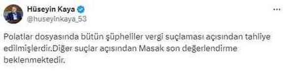 Engin ve Dilan Polat hakkında vergi kanuna muhalefet suçundan tahliye kararı verildi