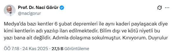 Naci Görür'ü küplere bindiren yazı: Bana ait değildir, kınıyorum