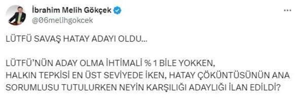 CHP'nin Hatay'da Lütfü Savaş'ı yeniden aday göstermesine tepki yağıyor