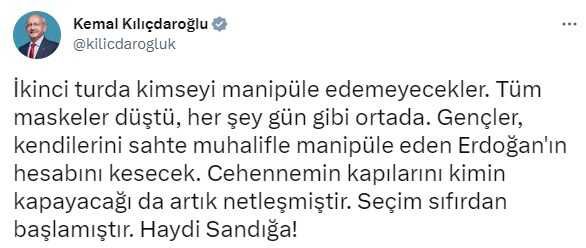 Kılıçdaroğlu'ndan Sinan Oğan göndermesi: Cehennemin kapılarını kimin kapayacağı artık netleşti