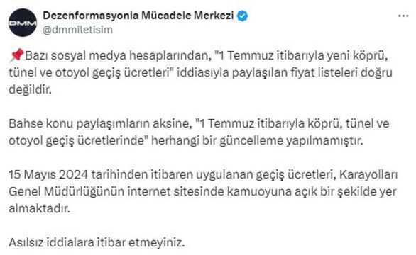 Köprü ve otoyol ücretlerine zam mı geliyor? Cumhurbaşkanlığından açıklama var