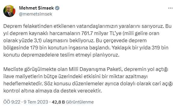 Mehmet Şimşek'ten memur ve emekli maaşlarına yapılan zamlara ilişkin ilk değerlendirme