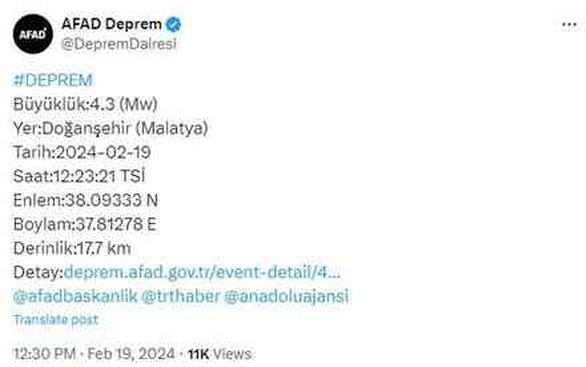 DEPREM Mİ OLDU? Malatya'da deprem mi oldu? Deprem kaç büyüklüğünde oldu, hissedildi mi?