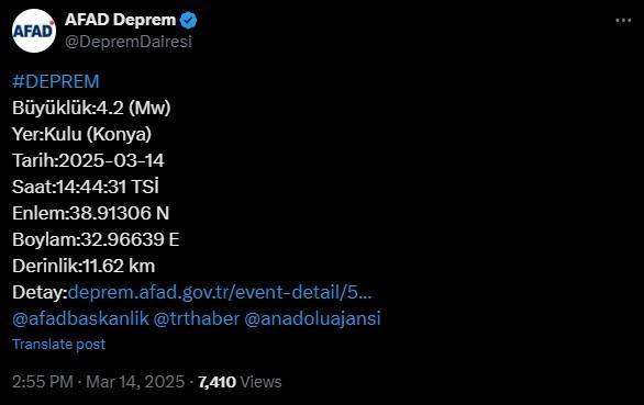 SON DAKİKA DEPREM Mİ OLDU? 14 Mart Cuma bugün deprem mi oldu? AFAD ve Kandilli güncel deprem listesi!