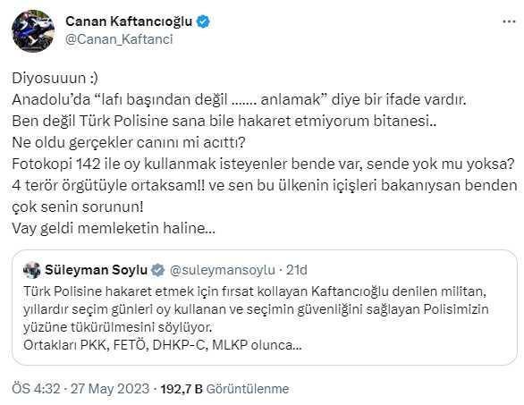 Bakan Soylu ile Canan Kaftancıoğlu arasında tükürük tartışması