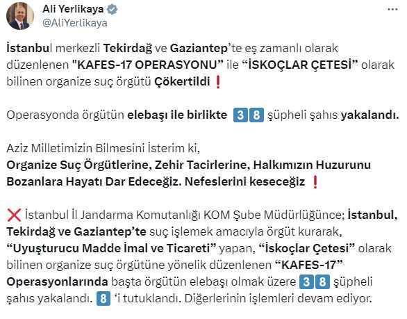 İstanbul merkezli operasyonda İskoçlar Çetesi çökertildi! Elebaşı dahil 38 kişi yakalandı