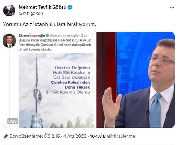 Tevfik Göksu, 'Yardımın reklamı yapılmaz' diyen İmamoğlu'nu fena yakaladı