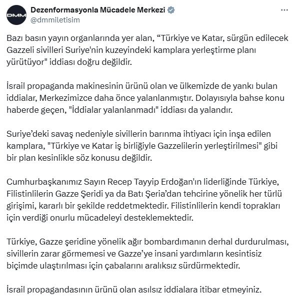 Filistinliler için sınırda çadır kent mi kuruluyor? Cumhurbaşkanlığı'ndan açıklama var