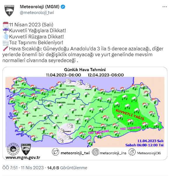 Meteoroloji hava tahminlerini açıkladı! Tüm yurt kuvvetli yağışın etkisi altında