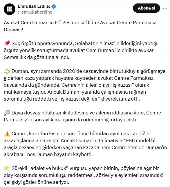 Gözaltına alınan avukat