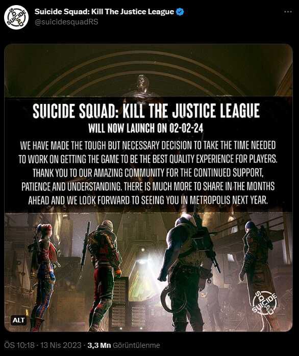 Suicide Squad: Kill the Justice League tekrardan daha ertelendi