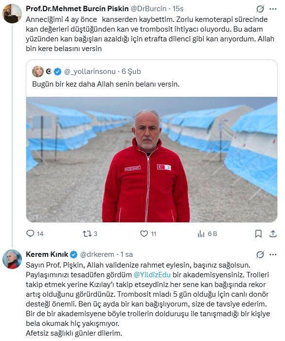 Kerem Kınık, annesini kaybeden profesörün bedduasına tepkisiz kalamadı