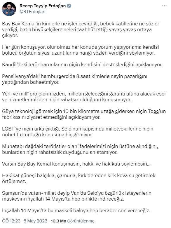 Kılıçdaroğlu'ndan kendisini hedef alan Erdoğan'a Barış Manço'lu yanıt: İşte hendek, işte deve