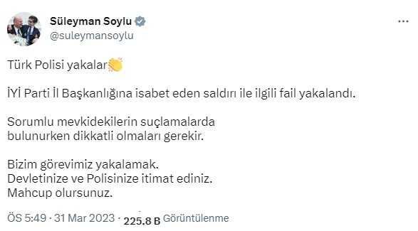Son Dakika: İYİ Parti İstanbul İl Başkanlığı'na silahlı saldırı gerçekleştiren şahıs yakalandı