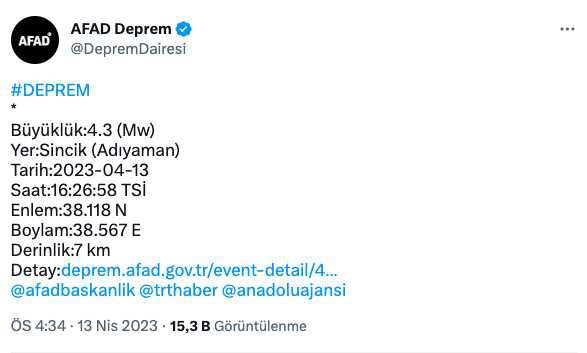 Şanlıurfa deprem mi oldu? SON DAKİKA! Siverek deprem şiddeti ne? Az önce Urfa'da deprem oldu mu? AFAD ve Kandilli deprem listesi!