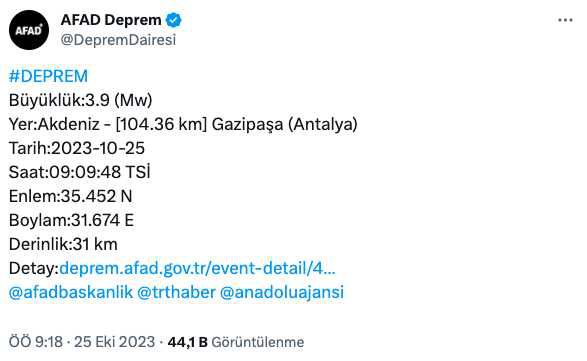 Az önce deprem mi oldu? KANDİLLİ RASATHANESİ SON DEPREMLER! Bugün deprem oldu mu?