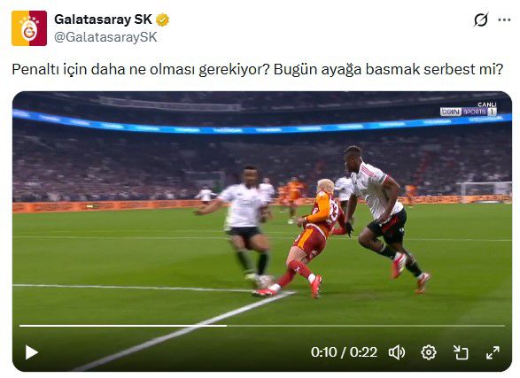 Galatasaray'dan devre arasında penaltı tepkisi