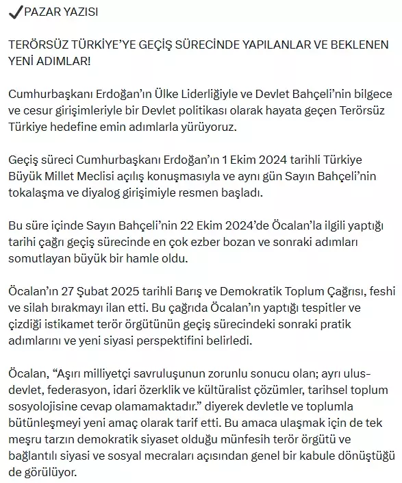 Cumhurbaşkanı Başdanışmanı Uçum: Komisyonun İmralı'da Öcalan'ı dinlemesi bekleniyor
