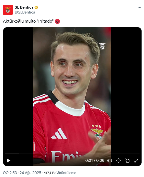 Kerem Aktürkoğlu’nun Benfica macerası: sinirli görünüm ve paylaşım tepkileri