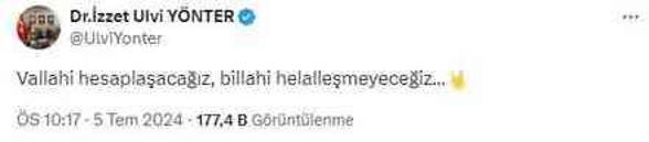 Sinan Ateş davası sonrası MHP'li Yönter'den 'Hesaplaşacağız' paylaşımı