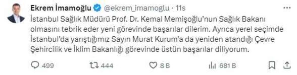 Ne diyeceği merak konusuydu! İmamoğlu'ndan Kurum'un Çevre Bakanı olarak atanmasına ilk yorum
