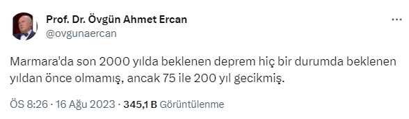 Ahmet Ercan'dan 17 Ağustos depreminin yıl dönümünde dikkat çeken paylaşım! 2045'i işaret etti