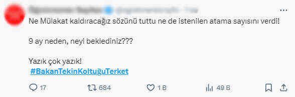 Milli Eğitim Bakanı Tekin'e tepkiler çığ gibi! Mülakat ve kontenjan sayıları sonrası istifa çağrıları yapılıyor