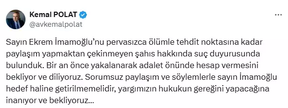 Ekrem İmamoğlu'na ölüm tehdidi! Suç duyurusunda bulundular