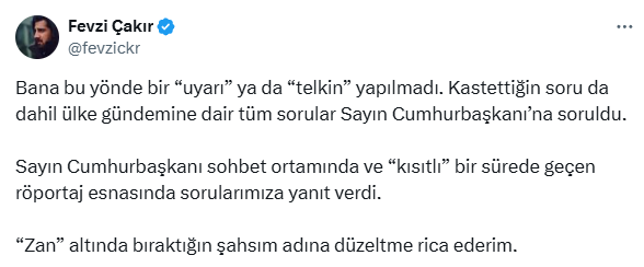 Cumhurbaşkanı Erdoğan'ın uçağında 'adaylık' sorusunun yasaklandığı iddia edildi