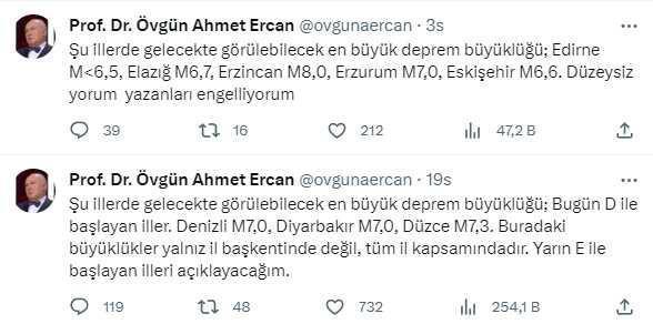 Prof. Dr. Ahmet Ercan, tek tek saydı! Hangi ilde kaç büyüklüğünde deprem bekleniyor?