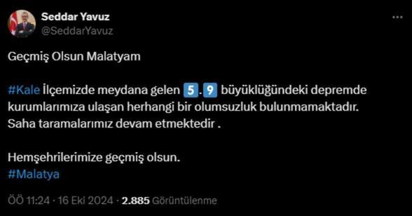MALATYA'DA DEPREM! Malatya depreminde son durum ne? Okullar tatil mi edildi?