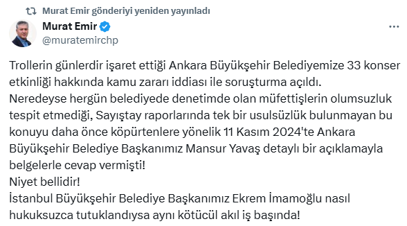 Ankara Büyükşehir Belediyesi'ne soruşturma başlatıldı