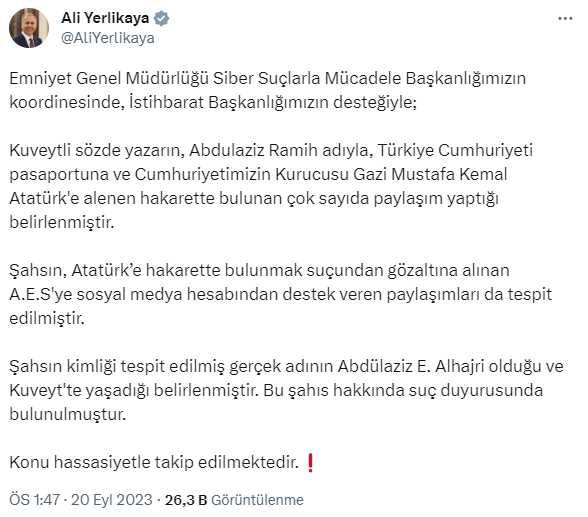 Atatürk'e hakaret eden Kuveytli Abdülaziz Alhajri kimdir? Abdulaziz Ramih tutuklandı mı?