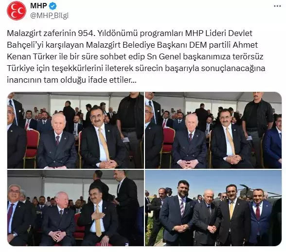 Malazgirt'teki programa damga vuran kare: Dikkat çeken yanındaki isim.