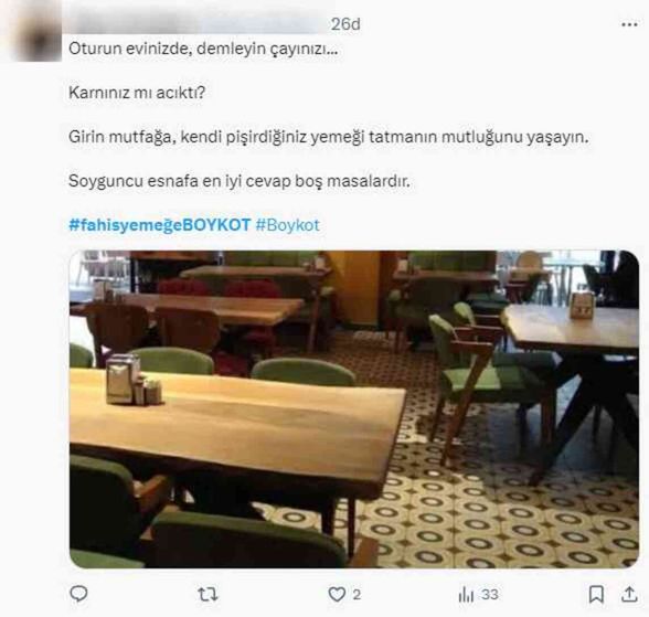Fahiş fiyatlar isyan ettirdi! Restoran ve kafelerde boykot hareketi büyüyor