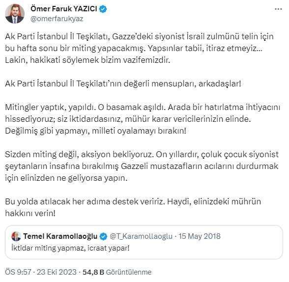 AK Parti'nin yapacağı Filistin mitingine Saadet Partisi'nden tepki: Oyalamayı bırakın, elinizdeki mührün hakkını verin