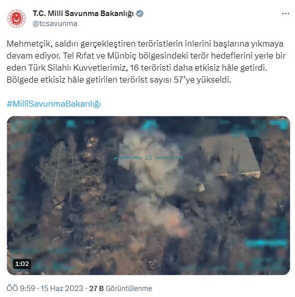 Üs bölgelerimize saldıran terör örgütüne ağır darbe! Öldürülen terörist sayısı 57'ye yükseldi
