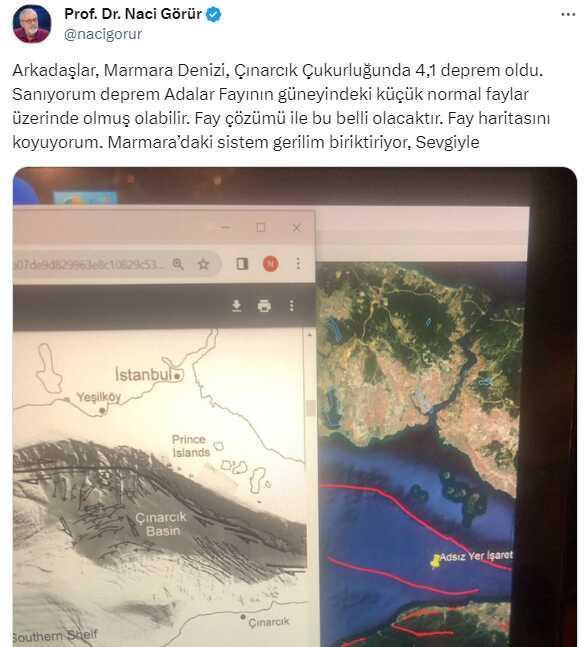 İstanbul'da da hissedilen 4.1'lik depremin ardından Naci Görür'den açıklama